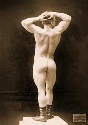 Eugen Sandow, i klassisk grekisk-romersk pose, ca 1894